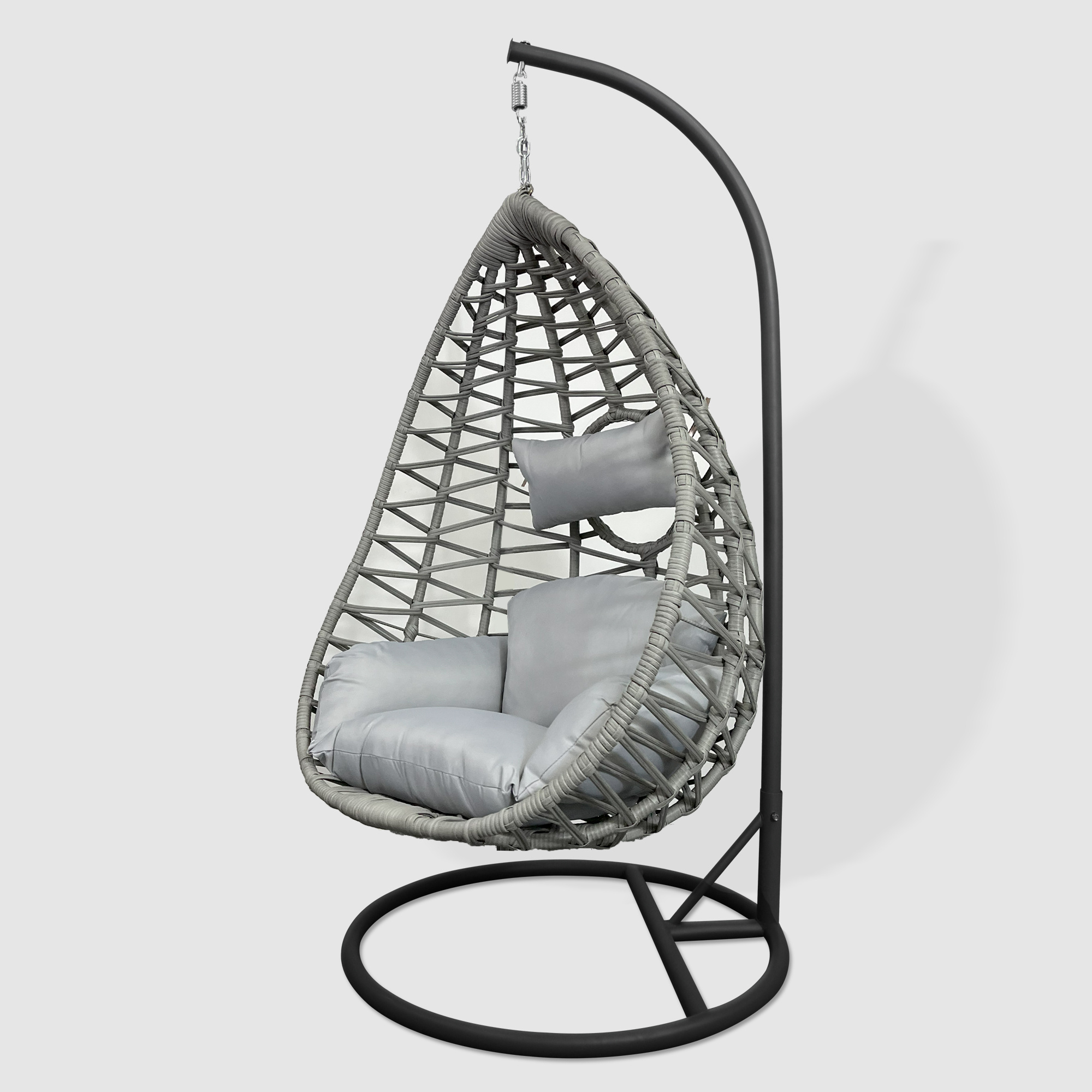 Fulin new design outdoor rattan swing with waterproof cushion hanging egg chair