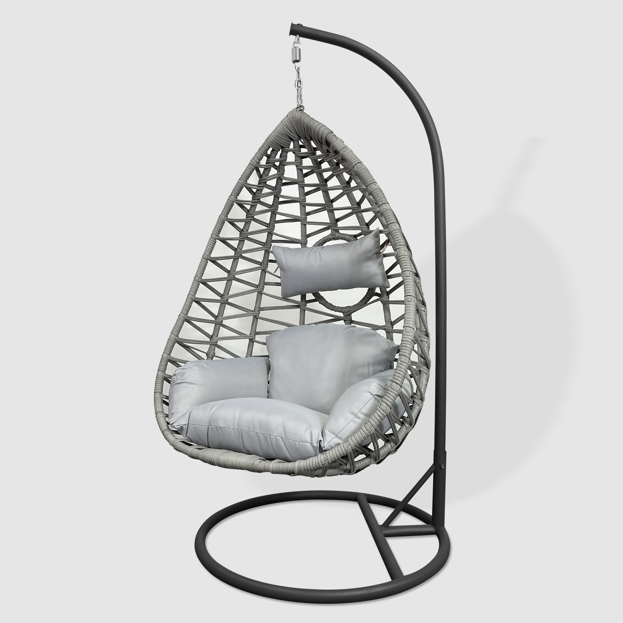 Fulin new design outdoor rattan swing with waterproof cushion hanging egg chair