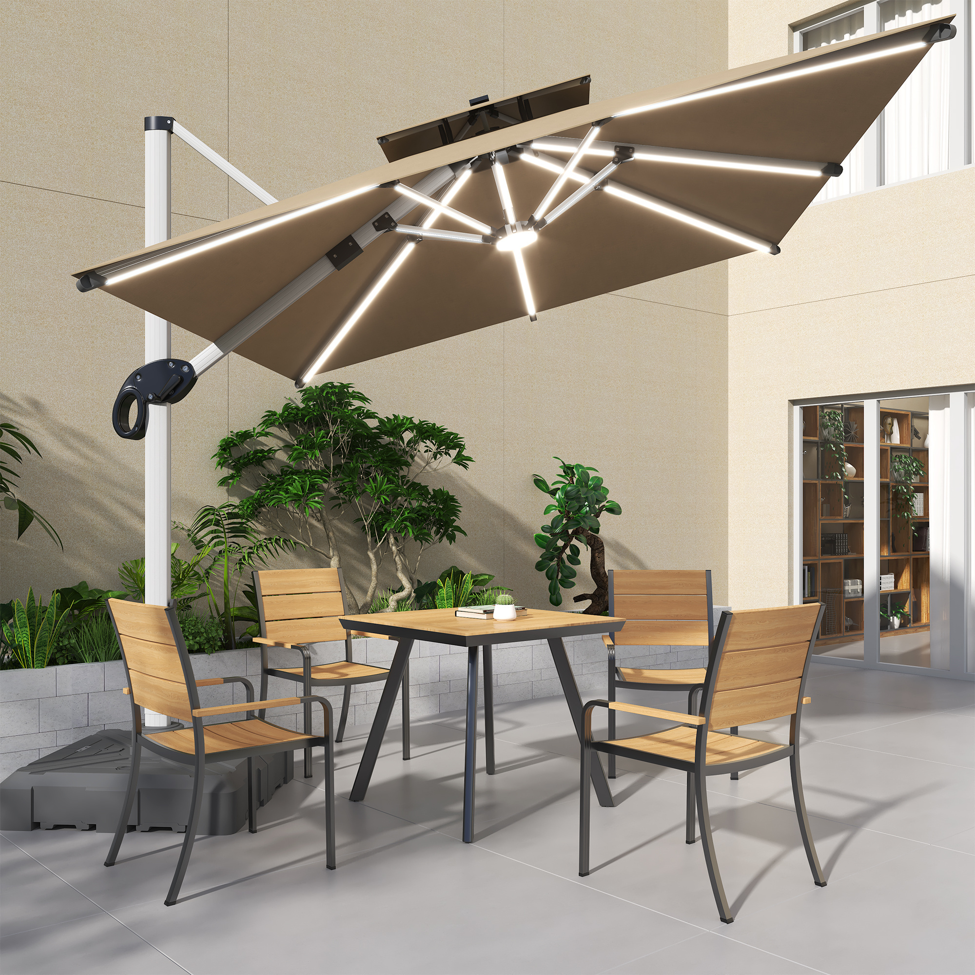 fulin custom garden cantilever umbrella outdoor parasol large roman umbrella