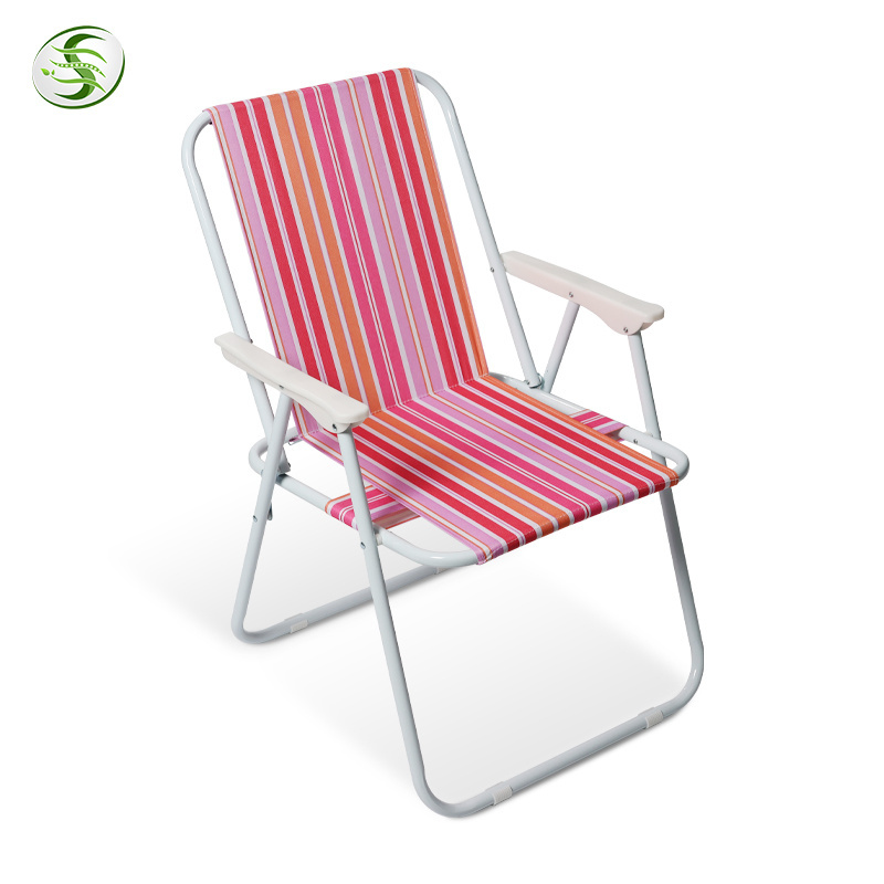 fulin Wholesale Portable Folding Aluminum Beach Lounge Chair Stripes Backpack Beach Chair