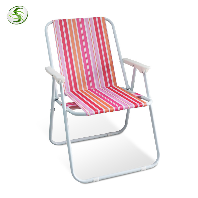 fulin Wholesale Portable Folding Aluminum Beach Lounge Chair Stripes Backpack Beach Chair