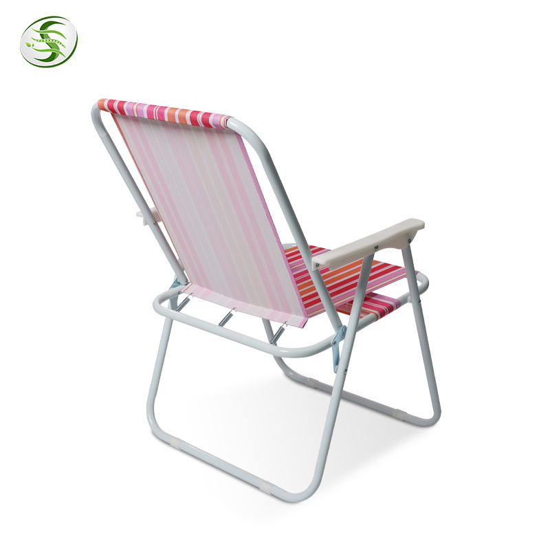 fulin Wholesale Portable Folding Aluminum Beach Lounge Chair Stripes Backpack Beach Chair