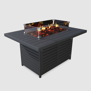 Fulin 2023 hot selling New Fire Pit Gas Outdoor Table Fire Pit Stone Rattan Garden Gas Fire Pit