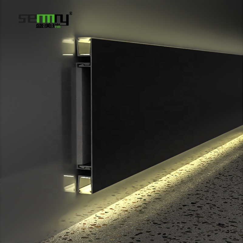 Aluminum wall panel Wall Flooring LED Skirting Board aluminum led baseboard lighting skirting led floor lights