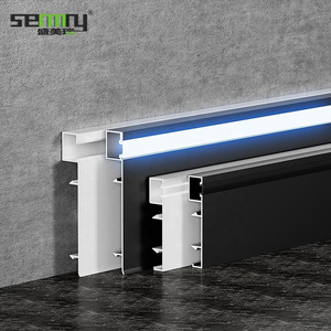 Free sample Aluminium Alloy Baseboard Wall Flooring LED Skirting Board aluminum led baseboard lighting skirting