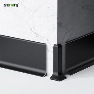 Skirting Board Free Sample Hot Waterproof Brushed Aluminium Alloy Baseboard Wall Flooring Aluminum Alloy Kitchen Tile Floor ST02