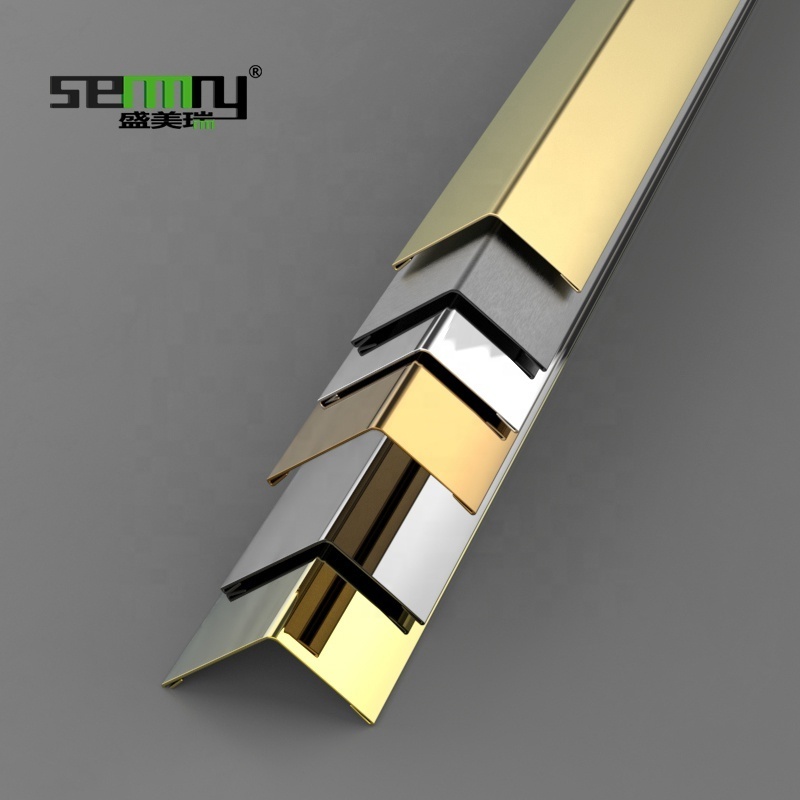 Customized Stainless Steel Tile Trim Metal Edge Trim for Plywood decorative Stainless Steel L Shape Trim