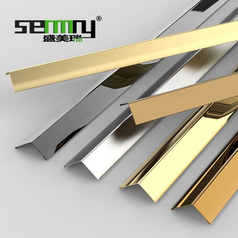 Customized Stainless Steel Tile Trim Metal Edge Trim for Plywood decorative Stainless Steel L Shape Trim