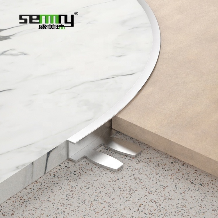 Aluminium Flexible Floor Trim Curved Floor Tile Edge Trim For Laminate Flooring Transition Strips