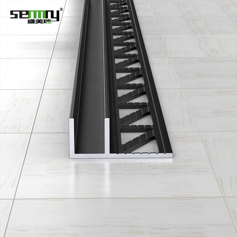 F-shaped tile trim strip base board threshold aluminum flooring trims alunimun floor edging trims decorative thresholds