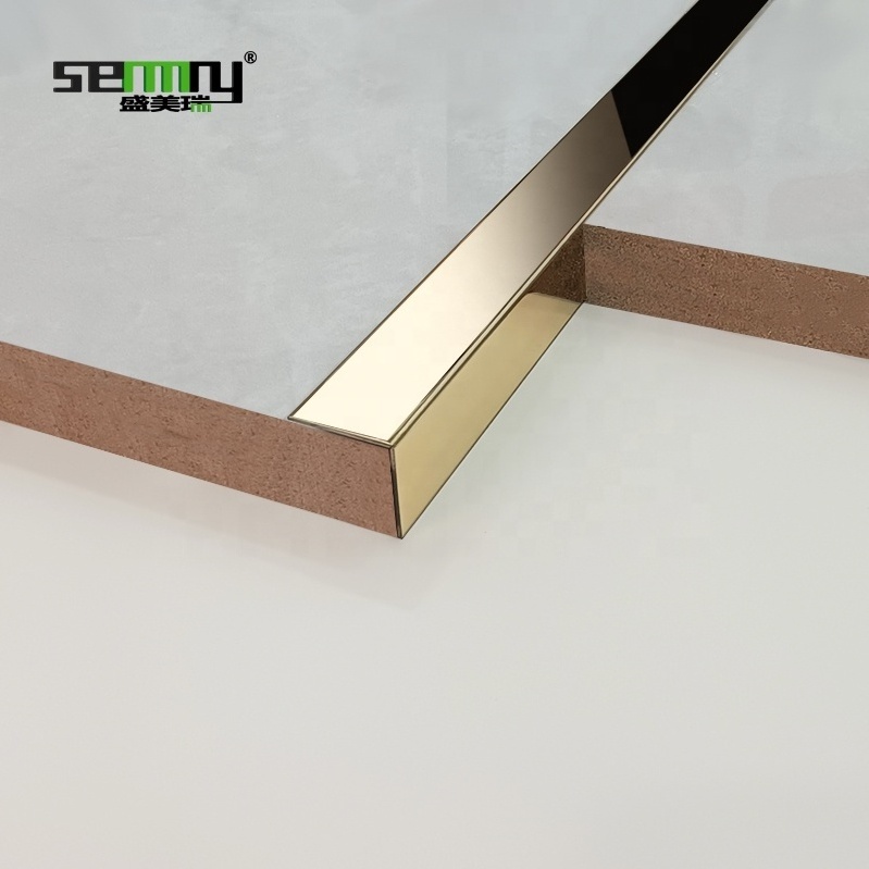 Customized Stainless Steel Tile Trim Metal Edge Trim for Plywood decorative Stainless Steel L Shape Trim