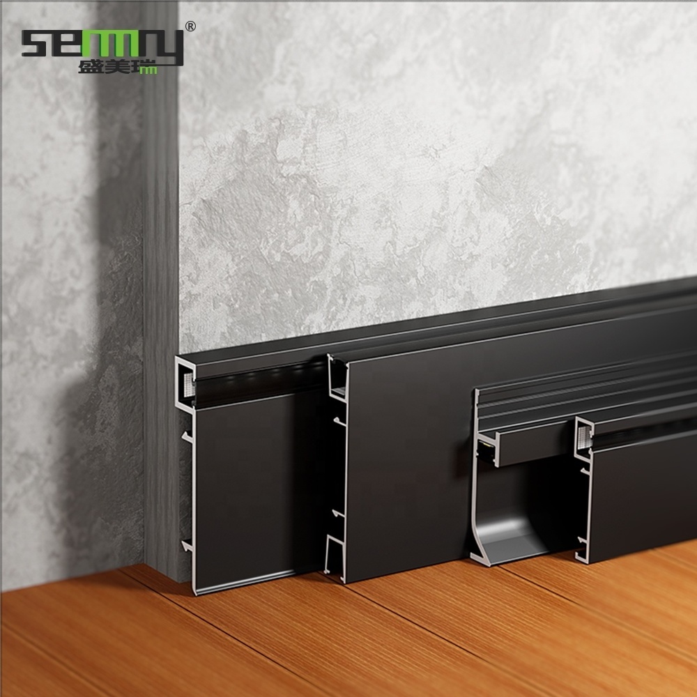 Free sample Aluminium Alloy Baseboard Wall Flooring LED Skirting Board aluminum led baseboard lighting skirting