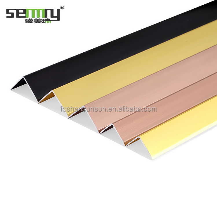 High quality factory price aluminum L-shape tile trim corner protector trims strips for home decoration