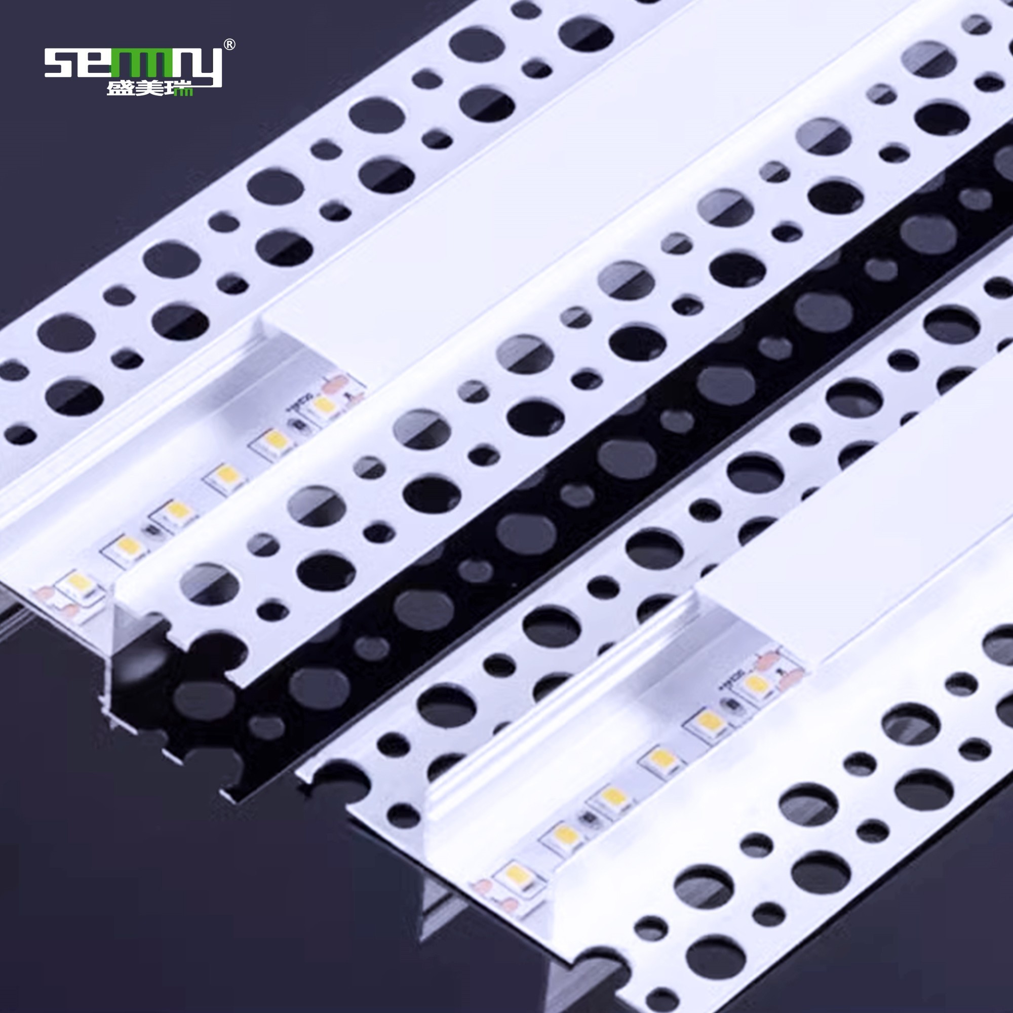 Aluminum extrusion recessed Customization for ceiling bar Lighting strip alu channel recessed plaster in aluminium LED