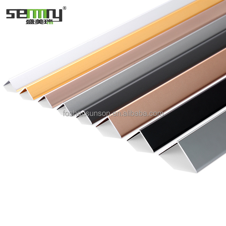 High quality factory price aluminum L-shape tile trim corner protector trims strips for home decoration