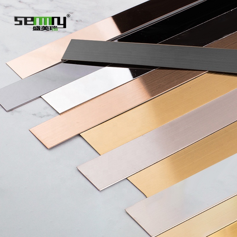 Customized Stainless Steel Tile Trim Metal Edge Trim for Plywood decorative Stainless Steel strips