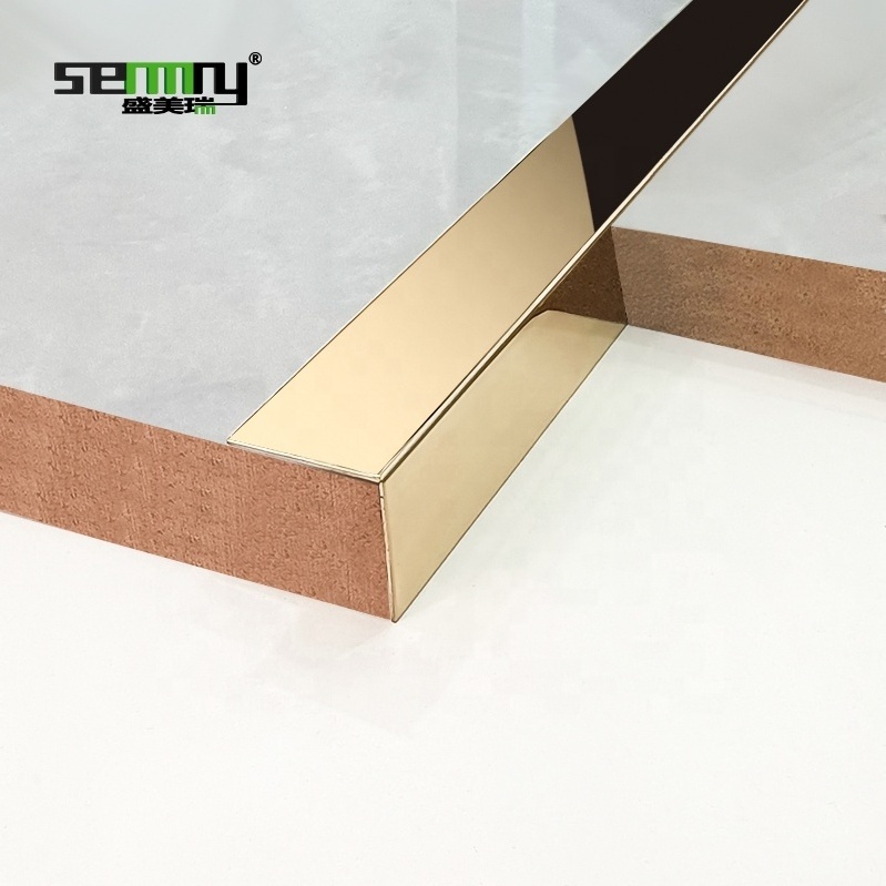 Customized Stainless Steel Tile Trim Metal Edge Trim for Plywood decorative Stainless Steel L Shape Trim