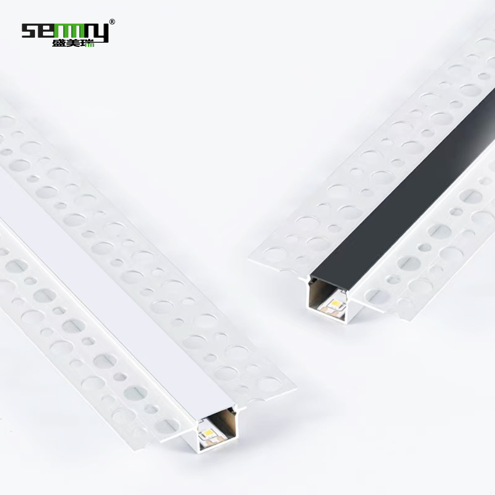 Aluminum extrusion recessed Customization for ceiling bar Lighting strip alu channel recessed plaster in aluminium LED