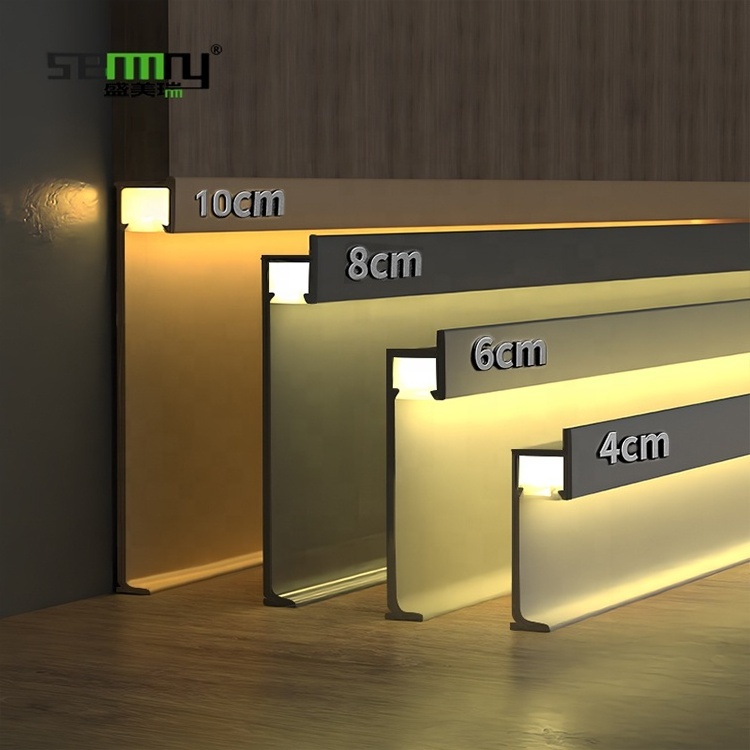 Aluminium wall panel Wall Flooring LED Skirting Board aluminum led baseboard lighting skirting led floor lights