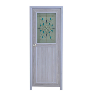 Classical Design White Color UPVC Plastic Bathroom Flat Casement Doors with Louver