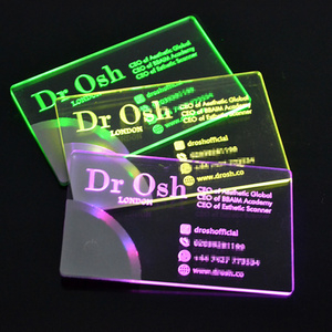 Plain blank acrylic laser company gift give away with colorful lighting up  Led business card