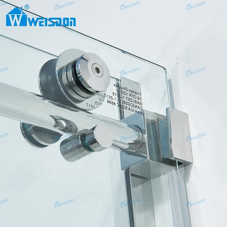 New Design Modern Stainless Steel Tempered Glass Panel Single Sliding Frameless Shower Cabin