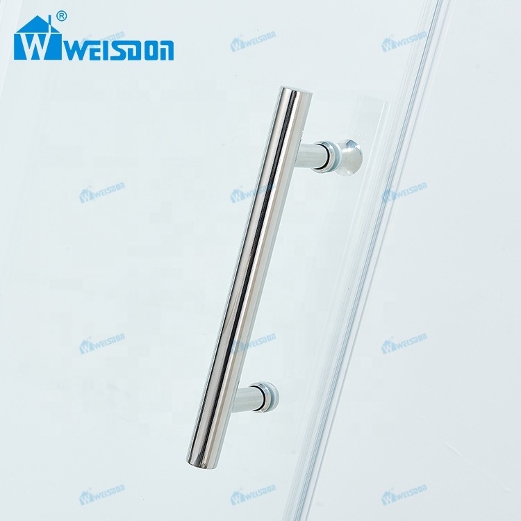 New Design Modern Stainless Steel Tempered Glass Panel Single Sliding Frameless Shower Cabin