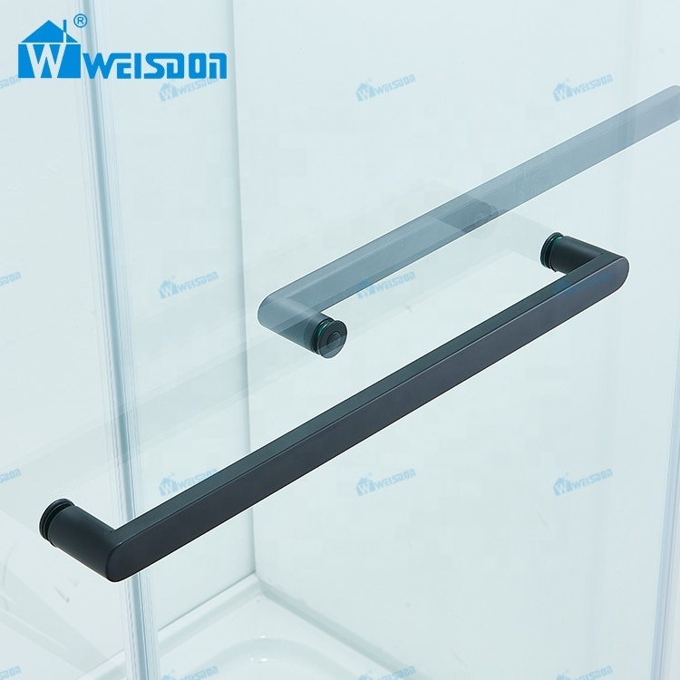 China Factory Hotel Home Bathroom Stainless Steel Tempered Glass Double Sliding Frameless Shower Door