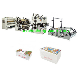 V Fold Hand Towel Facial Tissue Paper Converting Folding Packing Machine