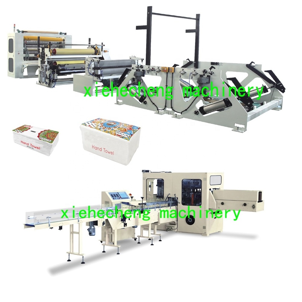 V Fold Hand Towel Facial Tissue Paper Converting Folding Packing Machine