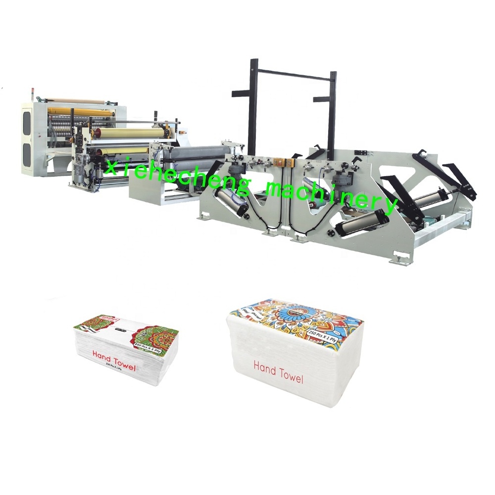 V Fold Hand Towel Facial Tissue Paper Converting Folding Packing Machine