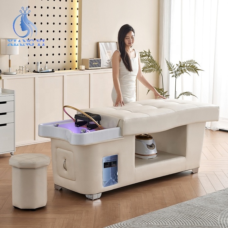 white color Luxury Shampoo bed Salon Equipment massage table Hair Washing bed