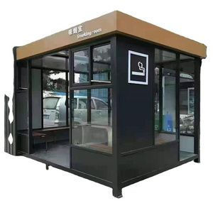 2024 Outdoor Steel Frame Prefabricated Security Kiosk Ticket Booth Smoking Booth for France