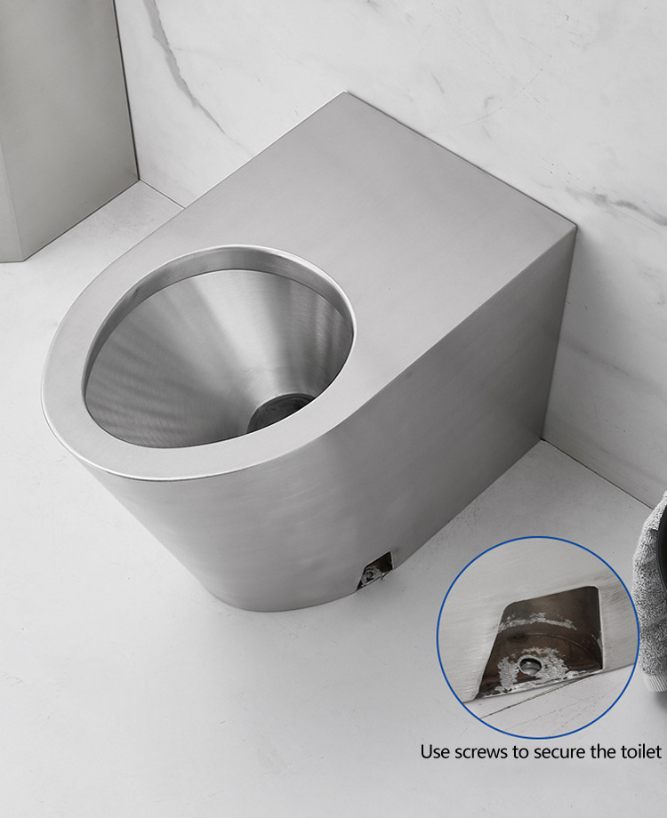 Wall Mounted Floor Mounted Stainless Steel Anti-vandal Wc Toilet For Prison