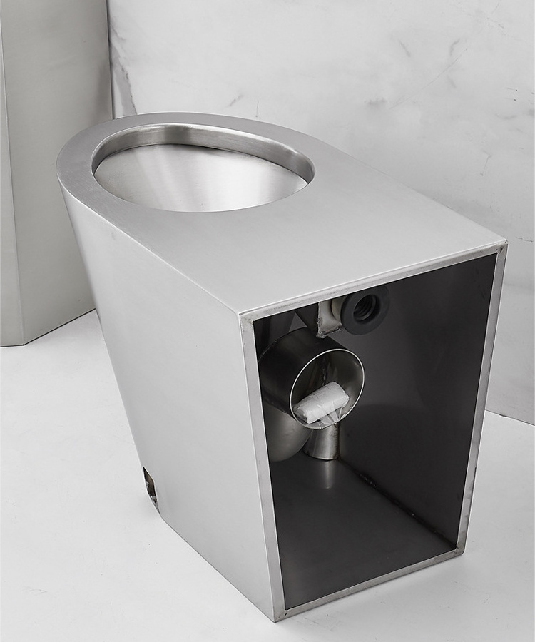 Wall Mounted Floor Mounted Stainless Steel Anti-vandal Wc Toilet For Prison