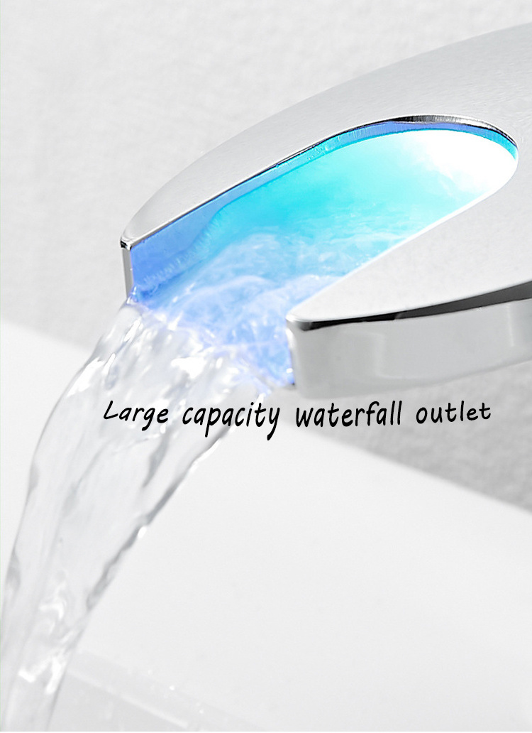 Waterfall intelligent sensor color change recognition warm water faucet