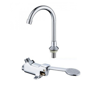 Floor Foot  Switch Pedal Flush Valve Medical Laboratory Faucet Tap