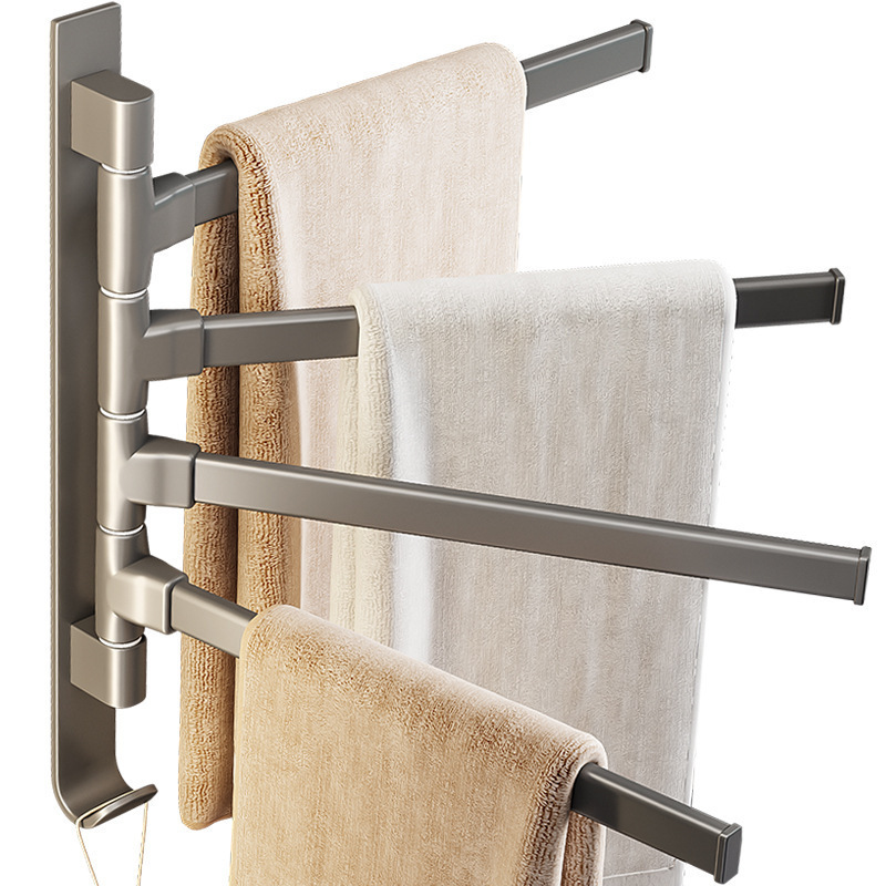 Modern Rotatable Towel Bars Self Home Bathroom Wall Mounted Towel Rack