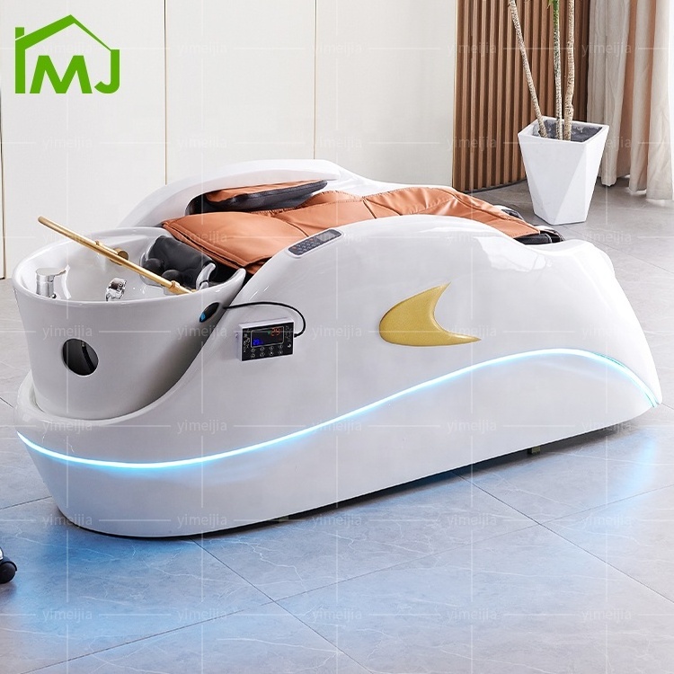 Hair salon electric massage head spa bed hair washing chair shampoo bed