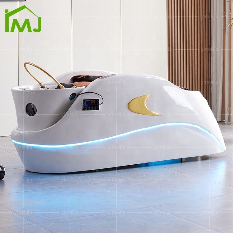 Hair salon electric massage head spa bed hair washing chair shampoo bed