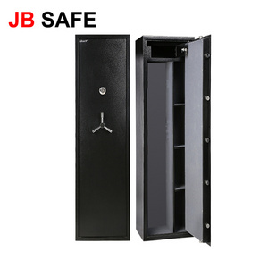 Cheap price high strong steel black gun safe box  key lock safe box fireproof for home bank