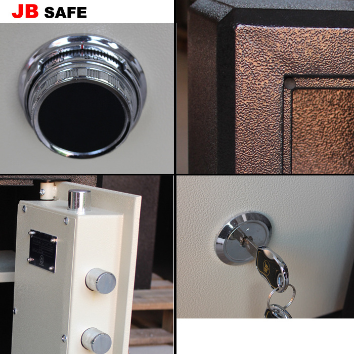 Double Coded File Document Fireproof Cabinet Hotel Jewellery Hidden Gun Mechanical Storage Fireproof Safe Deposit Box