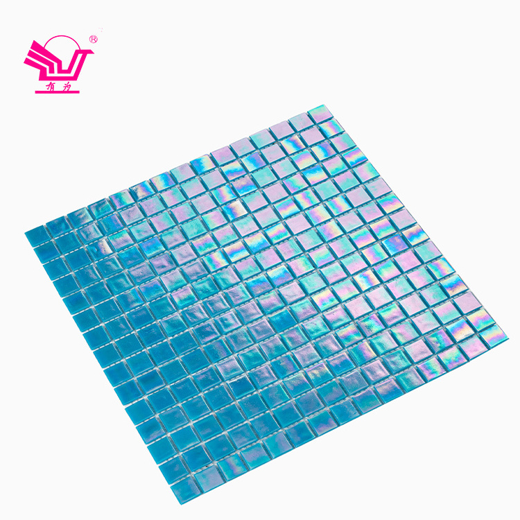 Symphony glass mosaic wall blue  glass mosaic tiles cheap decoration swimming pool tile backsplash