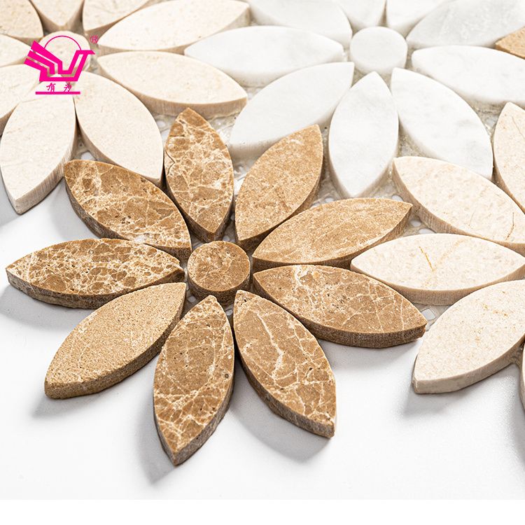 hot sale stone mosaic tiles flower shape for bathroom and kitchen backsplash