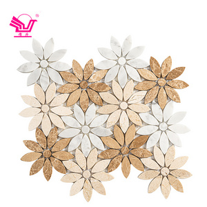 hot sale stone mosaic tiles flower shape for bathroom and kitchen backsplash