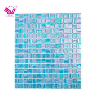 Symphony glass mosaic wall blue  glass mosaic tiles cheap decoration swimming pool tile backsplash