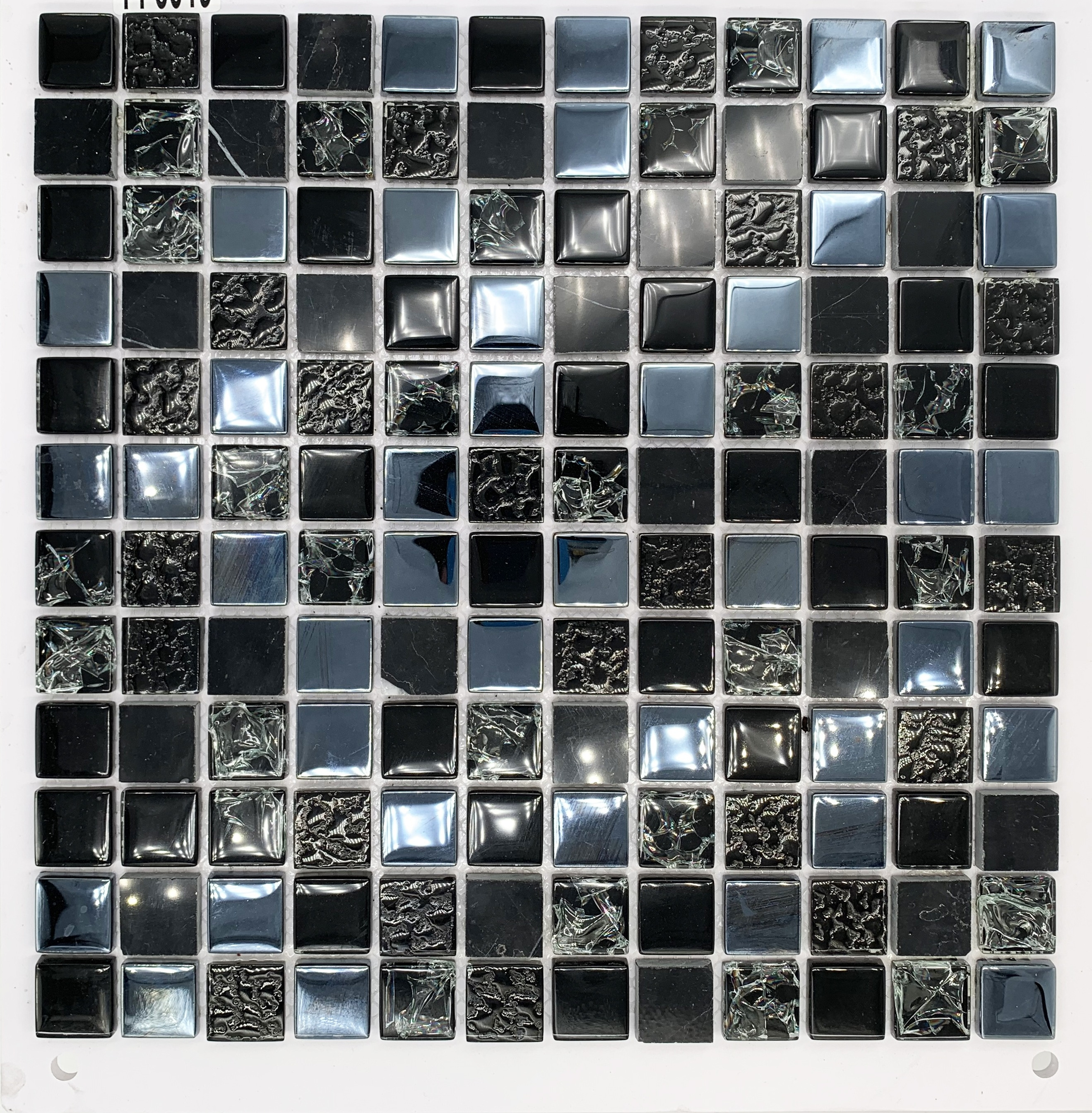 CHARCOAL Black Clear Glass Plain Glass  Squares Marble Mosaic Wall Tiles 6mm bathroom shower kitchen backsplash