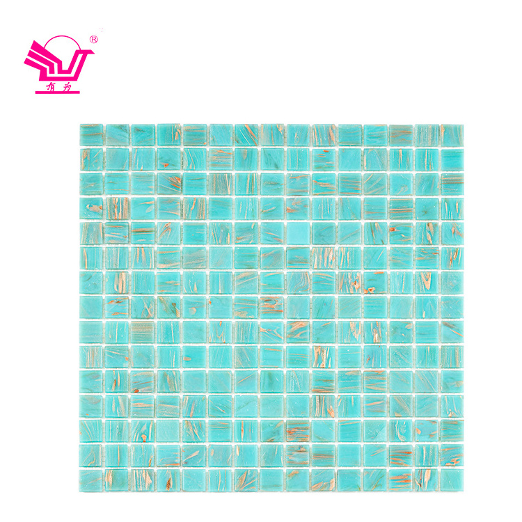 Symphony glass mosaic wall blue  glass mosaic tiles cheap decoration swimming pool tile backsplash