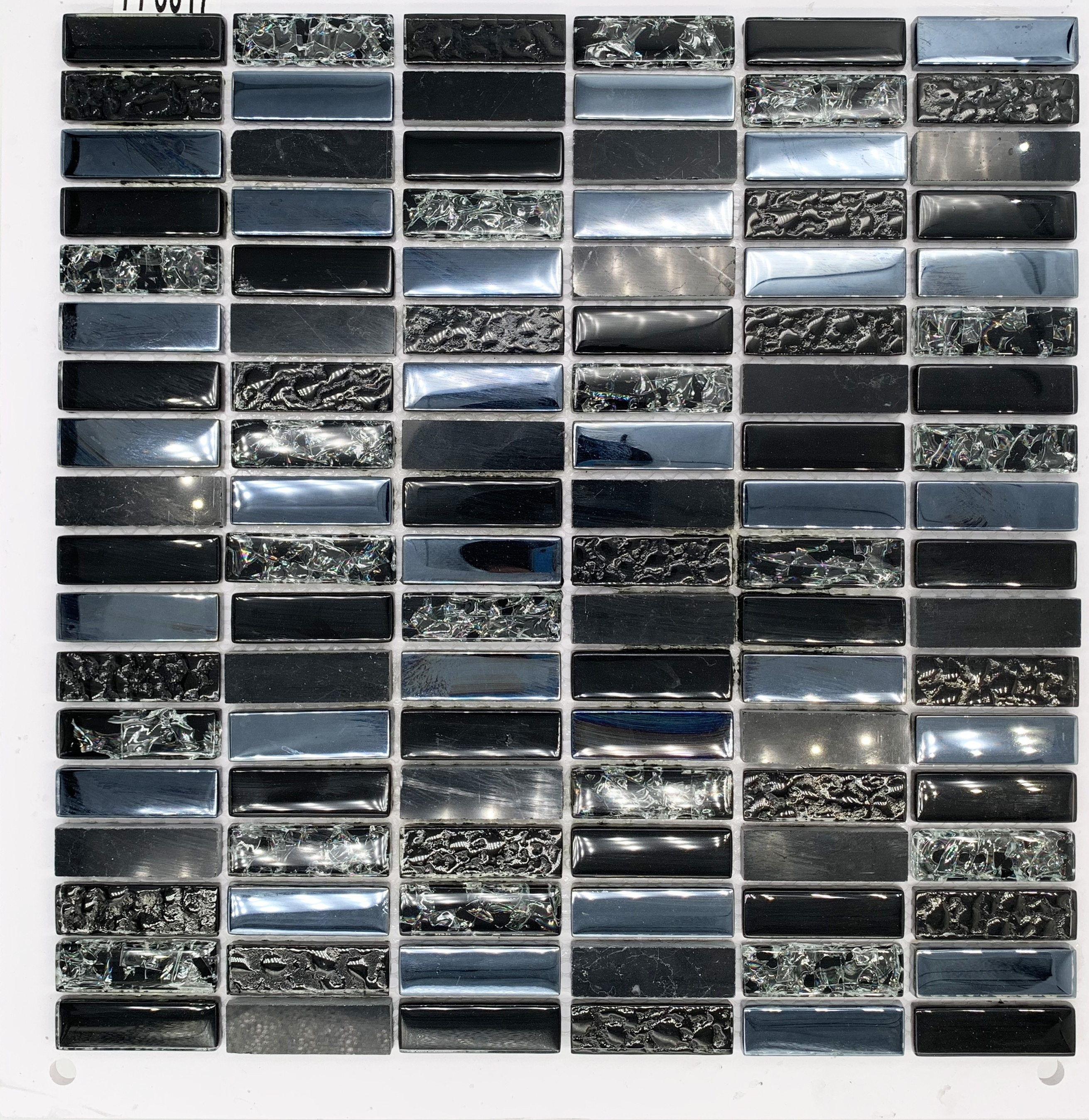 CHARCOAL Black Clear Glass Plain Glass  Squares Marble Mosaic Wall Tiles 6mm bathroom shower kitchen backsplash