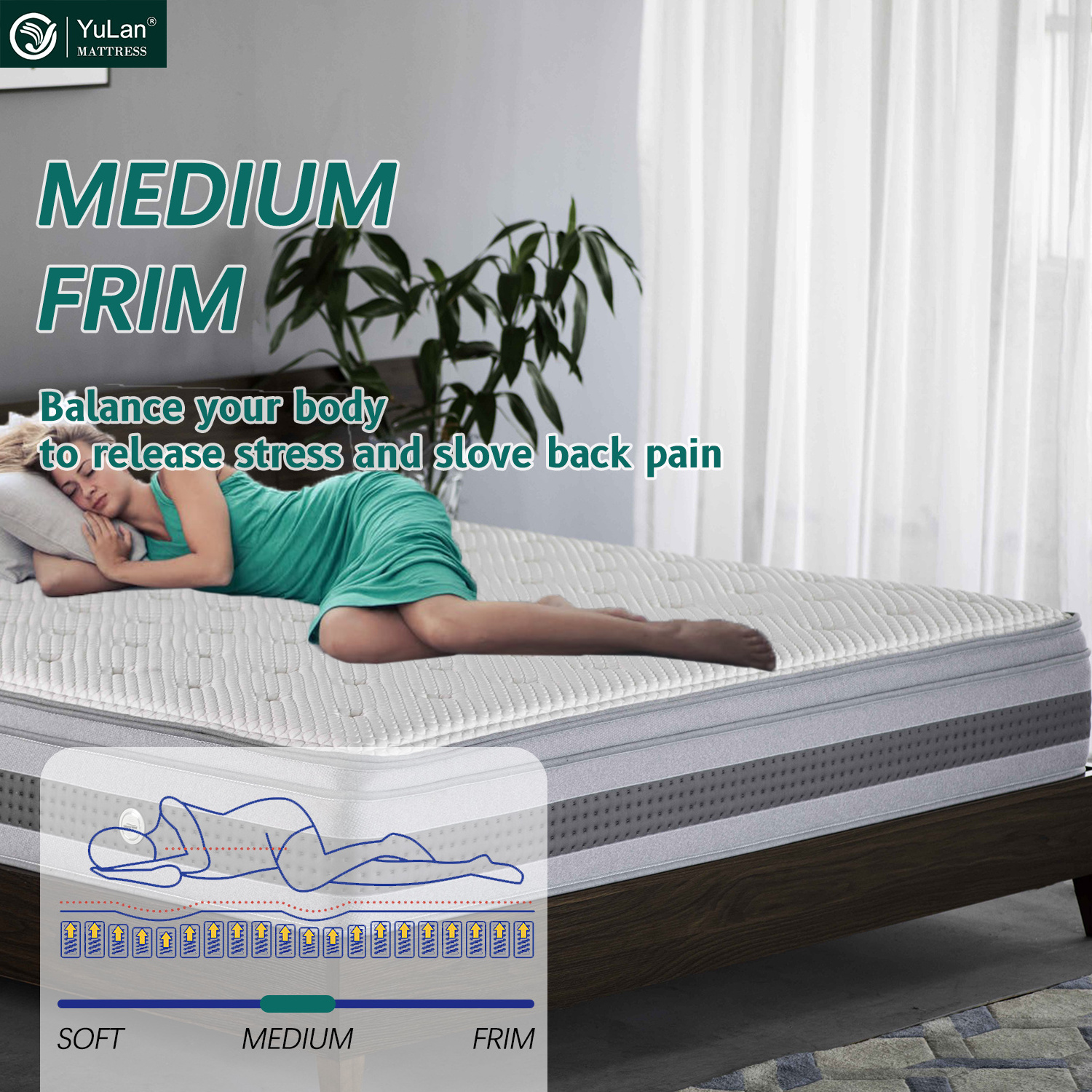 Sleep Well Pillow Top Mattress Hotel Bed Sponge Spring Memory Foam Mattress Topper OEM&ODM Medical Mattress